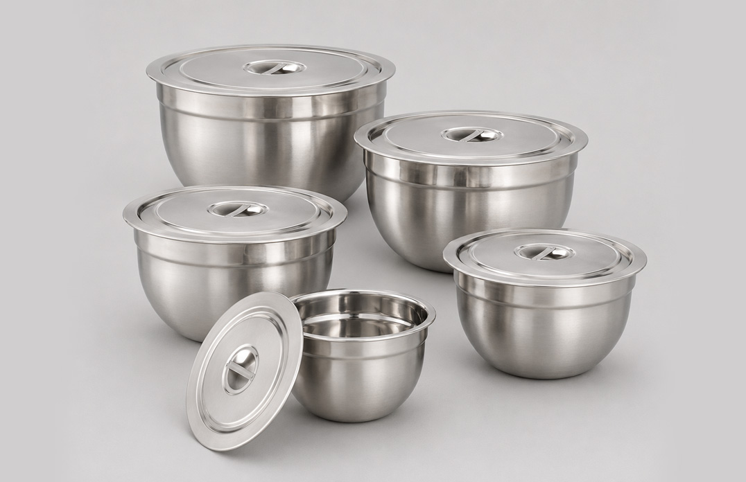 Stainless Steel Cookware Bowl Lid Set