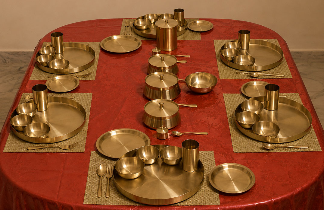 61 Pieces Kansa Bronze Dinner Set