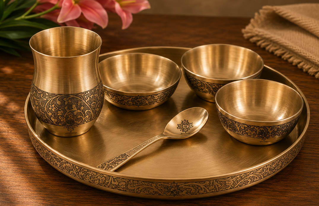 Bronze 6 Pieces Thali Set